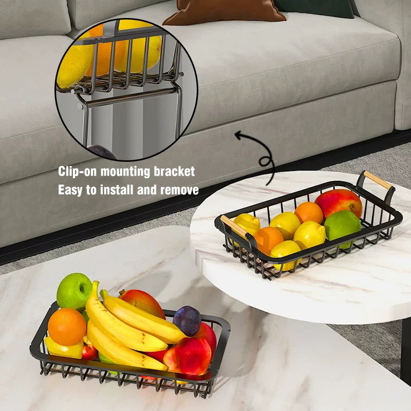 How do hardware fruit baskets balance the aesthetic of metal with a warm, homely feel?